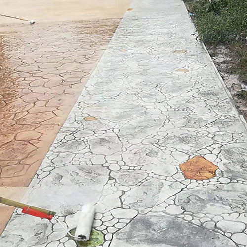 彩色天然石塊狀壓模藝術(shù)地坪